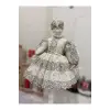 Beyaz Siyah Dantel Kız Çocuk Elbisesi