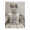 Beyaz Siyah Dantel Kız Çocuk Elbisesi