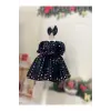 Siyah payetli Kalp Yaka Kız Çocuk Elbisesi