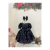 Siyah payetli Kalp Yaka Kız Çocuk Elbisesi