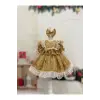 Gold Payetli Kız Çocuk Elbisesi