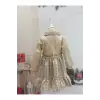 BEj Ekose Cantalı Kız Çocuk Elbisesi
