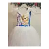 Beyaz Frozen Elsa Karlar Ülkesi Kostüm Elbisesi