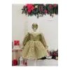 Gold Desenli Kız Çocuk Elbisesi