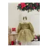 Gold Desenli Kız Çocuk Elbisesi