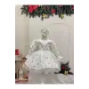 Beyaz Yıldızlı Kız Çocuk Elbisesi