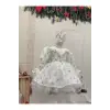 Beyaz Yıldızlı Kız Çocuk Elbisesi