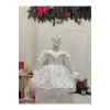 Beyaz Yıldızlı Kız Çocuk Elbisesi