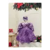 Lilla Taşlı Kız Çocuk Elbisesi