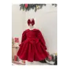 Kırmızı Bebe Yakalı Kız Çocuk Elbisesi