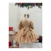 Somon Fırfırlı Kız Çocuk Elbisesi