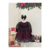 Borda Çicek Desenli Kız Çocuk Elbisesi