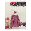 Gül Kurusu Fransız Danteli Kız Çocuk Elbise