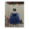 Lacivert Kız Çocuk Elbisesi