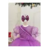 Lila Ön Fırfırlı Kız Çocuk Elbisesi