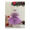 Lila Ön Fırfırlı Kız Çocuk Elbisesi