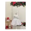 Beyaz Tek Omuzlu Kız Çocuk Elbisesi