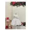 Beyaz Tek Omuzlu Kız Çocuk Elbisesi