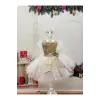 Krem Ve Bej Kız Çocuk Elbisesi