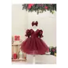 Kırmızı Payetli Kız Çocuk Elbisesi
