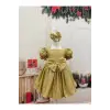 Gold Fiyoklu Kız Çocuk Elbisesi