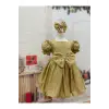 Gold Fiyoklu Kız Çocuk Elbisesi
