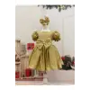 Gold Fiyoklu Kız Çocuk Elbisesi