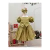 Gold Fiyoklu Kız Çocuk Elbisesi