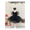Siyah Renkli Payetli Kız Çocuk Elbisesi