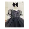 Siyah Simli Kız Çocuk Elbisesi