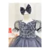 Siyah Simli Kız Çocuk Elbisesi