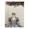 Gri Çift Fiyoklu Kız Çocuk Elbisesi