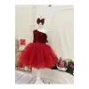 Kırmızı Payetli Kız Çocuk Elbisesi