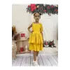 Sarı viskon Asklı Kız Çocuk Elbis