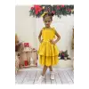 Sarı viskon Asklı Kız Çocuk Elbis