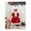 Kırmızı Danteli Kız Çocuk Elbisesi