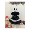 Siyah Bebe Yakalı Kız Çocuk Elbisesi