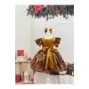 Hardal Sarısı Kız Çocuk Elbisesi