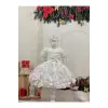 Beyaz fırfırlı Yaka Kız Çocuk Elbisesi abiye