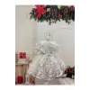 Beyaz fırfırlı Yaka Kız Çocuk Elbisesi abiye