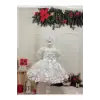Beyaz fırfırlı Yaka Kız Çocuk Elbisesi abiye