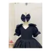 Siyah Fiyonklu Çocuk Elbisesi