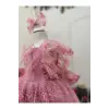 Şeker Pembe Dantelli Kız Çocuk Elbisesi