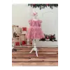 Şeker Pembe Dantelli Kız Çocuk Elbisesi