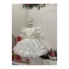 Beyaz Dantelli Kız Çocuk Elbisesi abiye