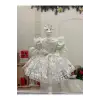 Beyaz Dantelli Kız Çocuk Elbisesi abiye