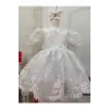 Beyaz Dantelli Kız Çocuk Elbisesi
