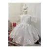 Beyaz Dantelli Kız Çocuk Elbisesi