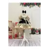 Siyah Ve Krem Danteli Kız Çocuk Elbisesi