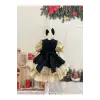 Siyah Ve Krem Danteli Kız Çocuk Elbisesi